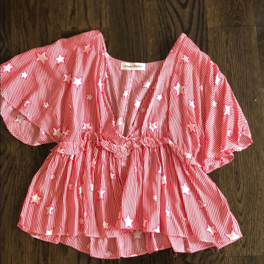 Red and white starry top